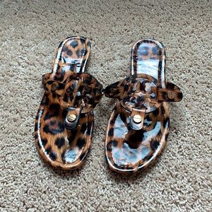 Boutique leopard flip flops